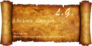 Lőrincz Gábriel névjegykártya